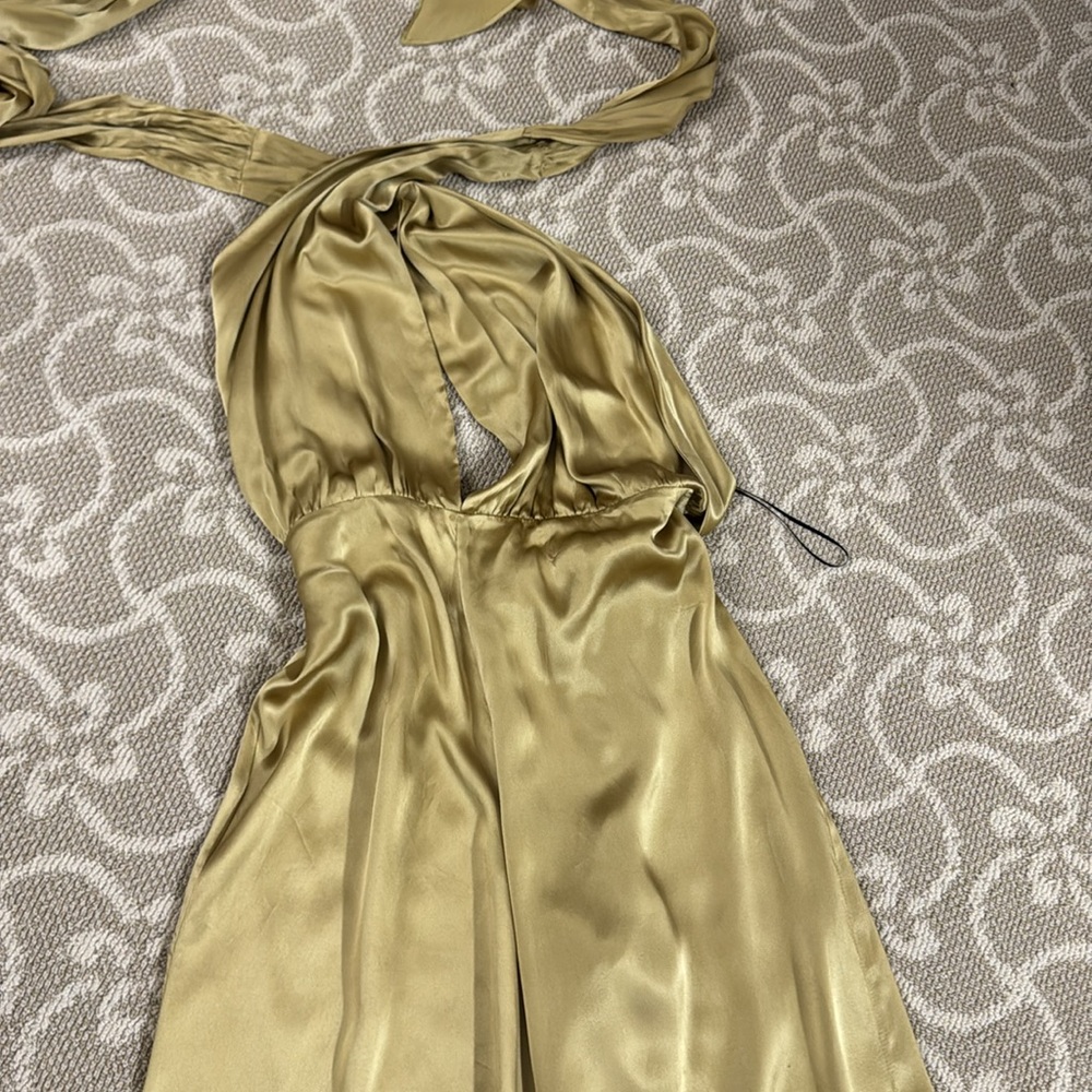 SILK BACKLESS ROMPER WIDE LEG - Picture 3 of 6